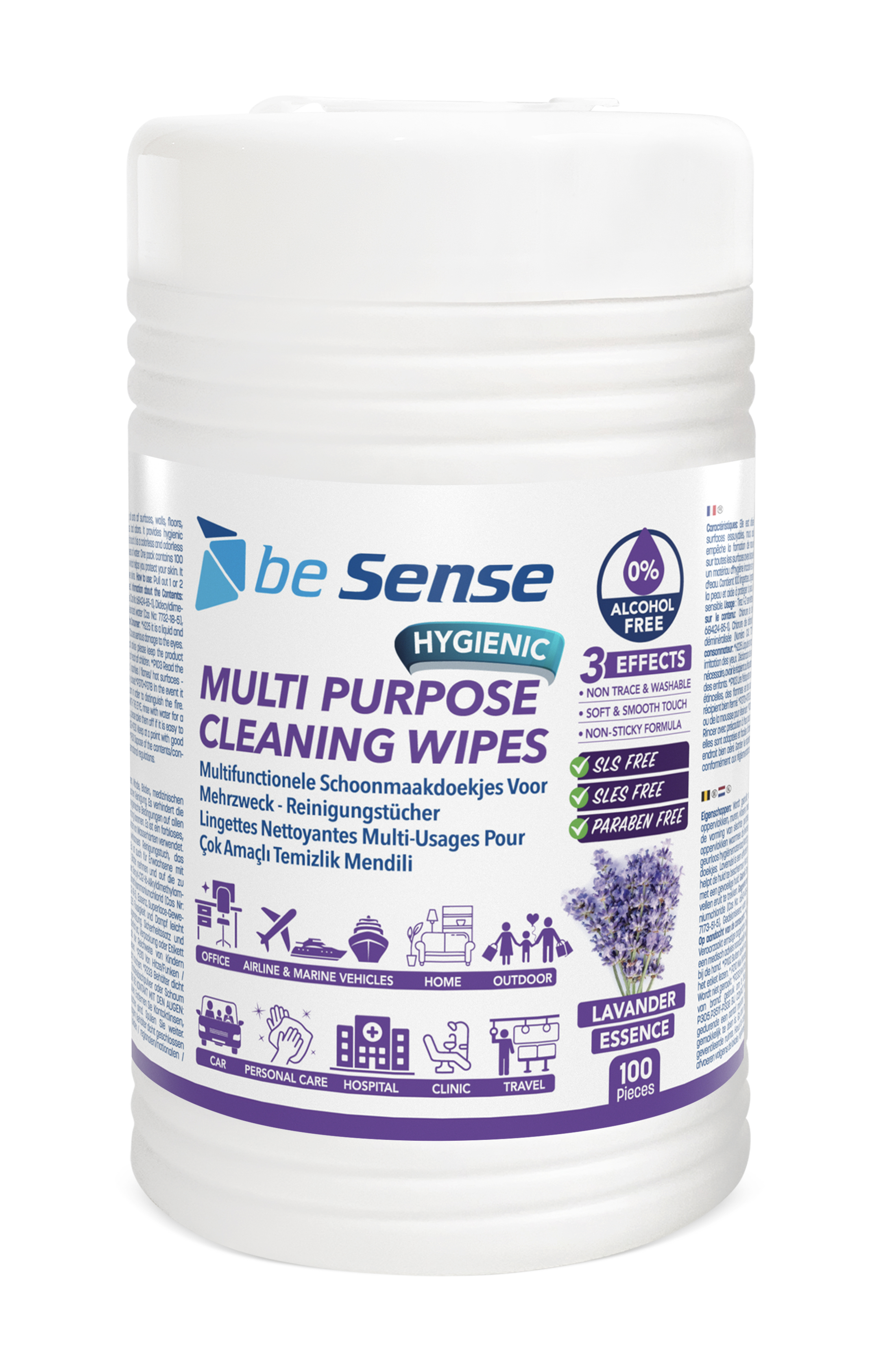 BESENSE LAVANTA ÖZLÜ Yüzey Temizleyici Islak Mendil  100 Yaprak