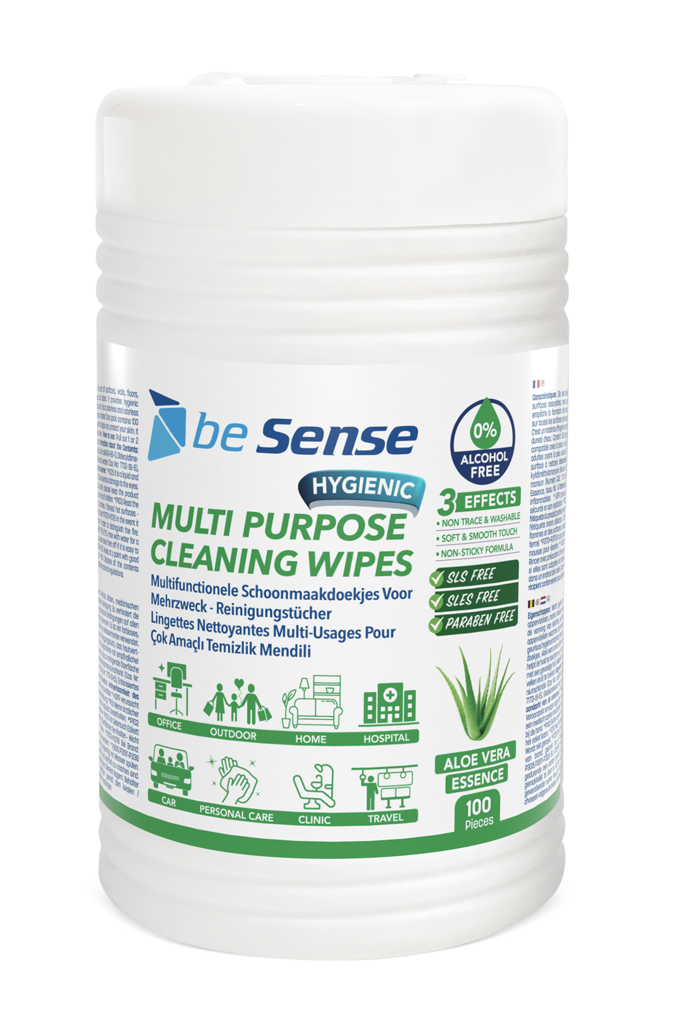 BESENSE ALEO VERA ÖZLÜ Yüzey Temizleyici Islak Mendil  100 Yaprak