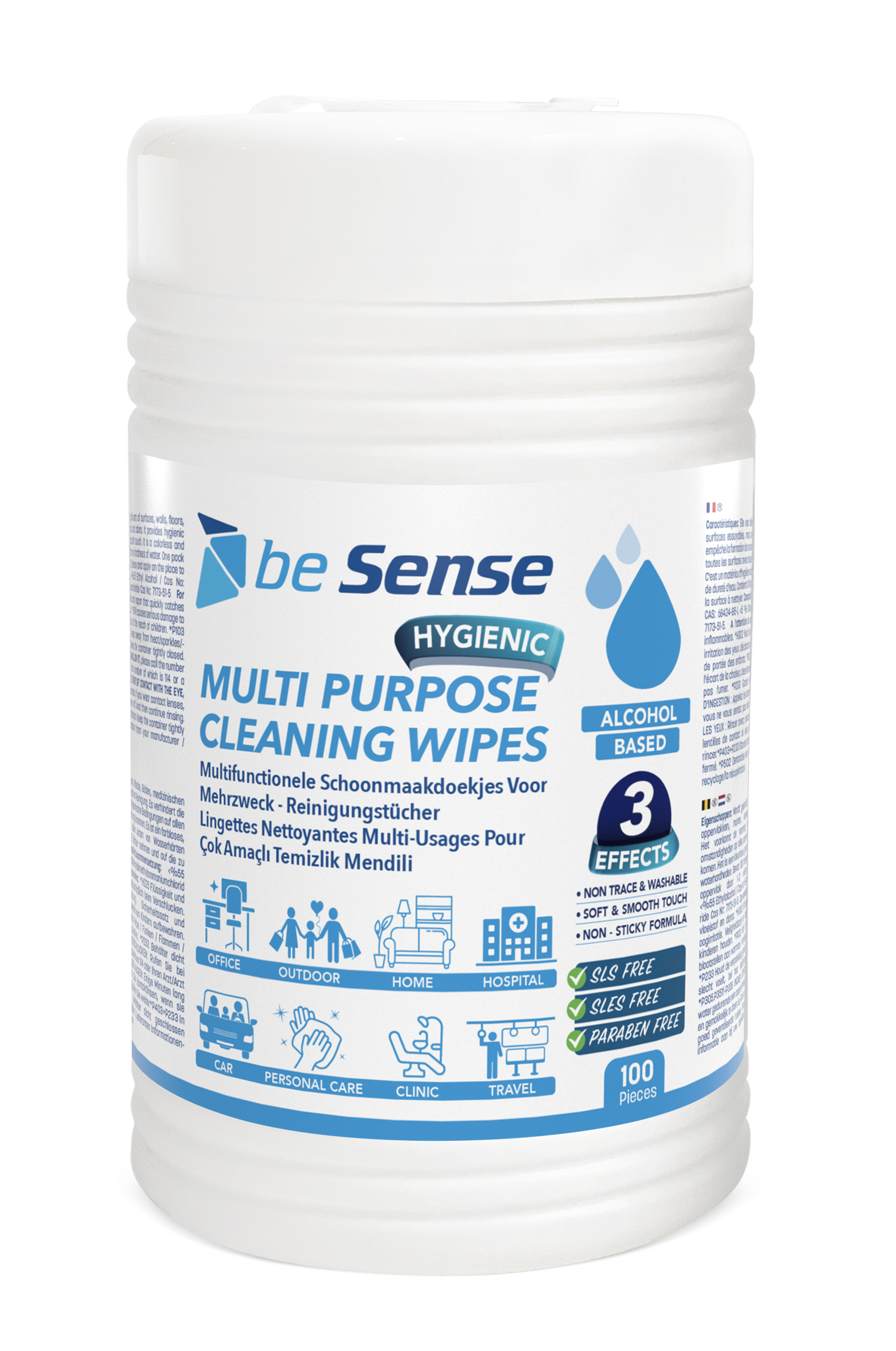 BESENSE ALKOLLÜ Yüzey Temizleyici Islak Mendil  100 Yaprak