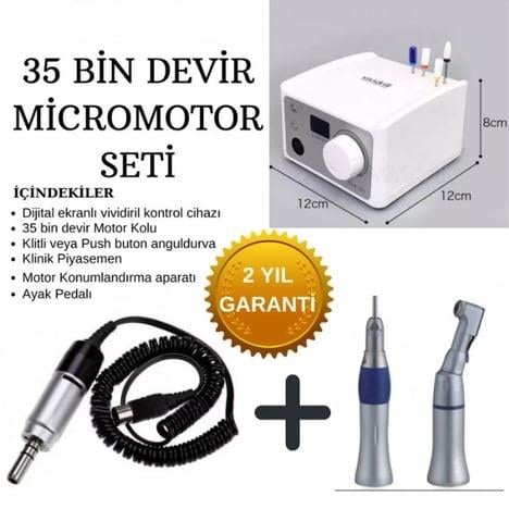 Omega 35.000 Devir Dijital Mikromotor Seti (Anguldurva ve Piyasemen Dahil)