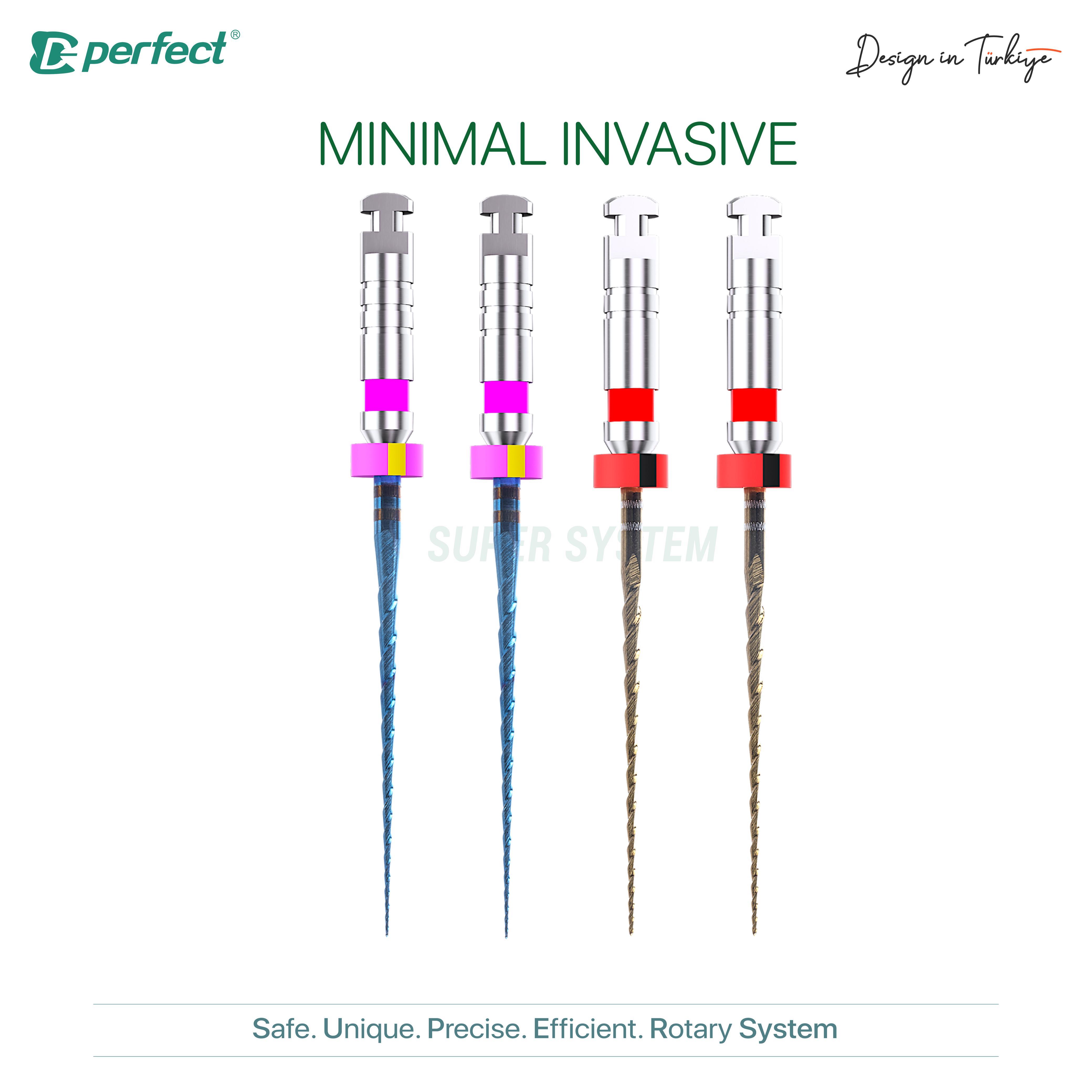 Perfect Süper System Minimal İnvaziv Rotary Eğe Asorti (4'lü Blister Paket)