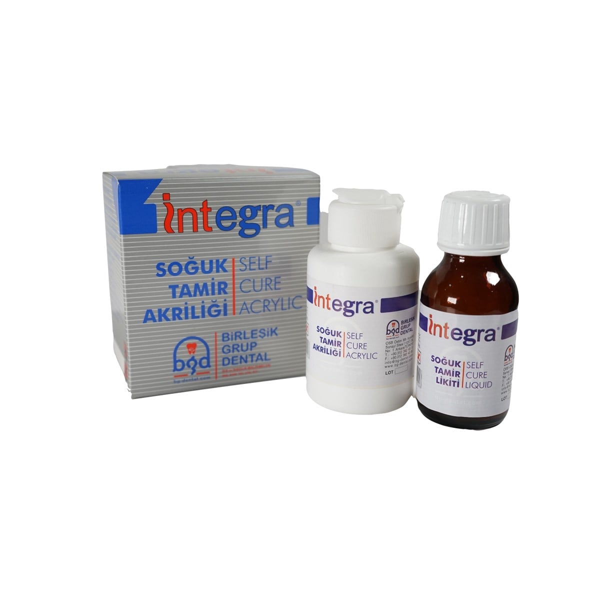 İntegra Soğuk Pembe Akrilik Takım - 80 gr Toz + 50 ml Likit