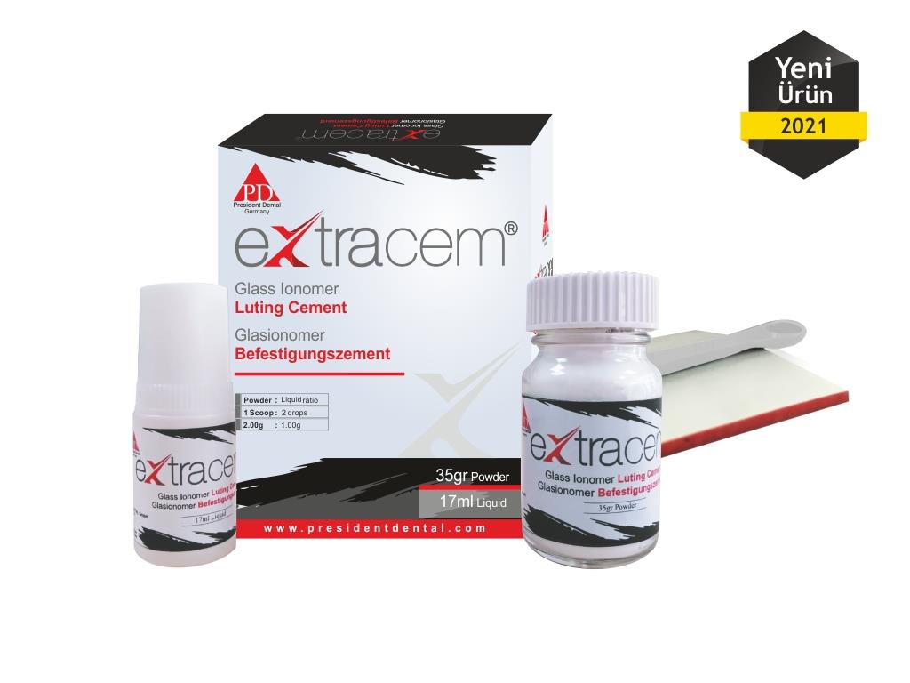 President ExtraCem Cam İyonomer Yapıştırma Simanı - 35gr Toz + 17ml Likit
