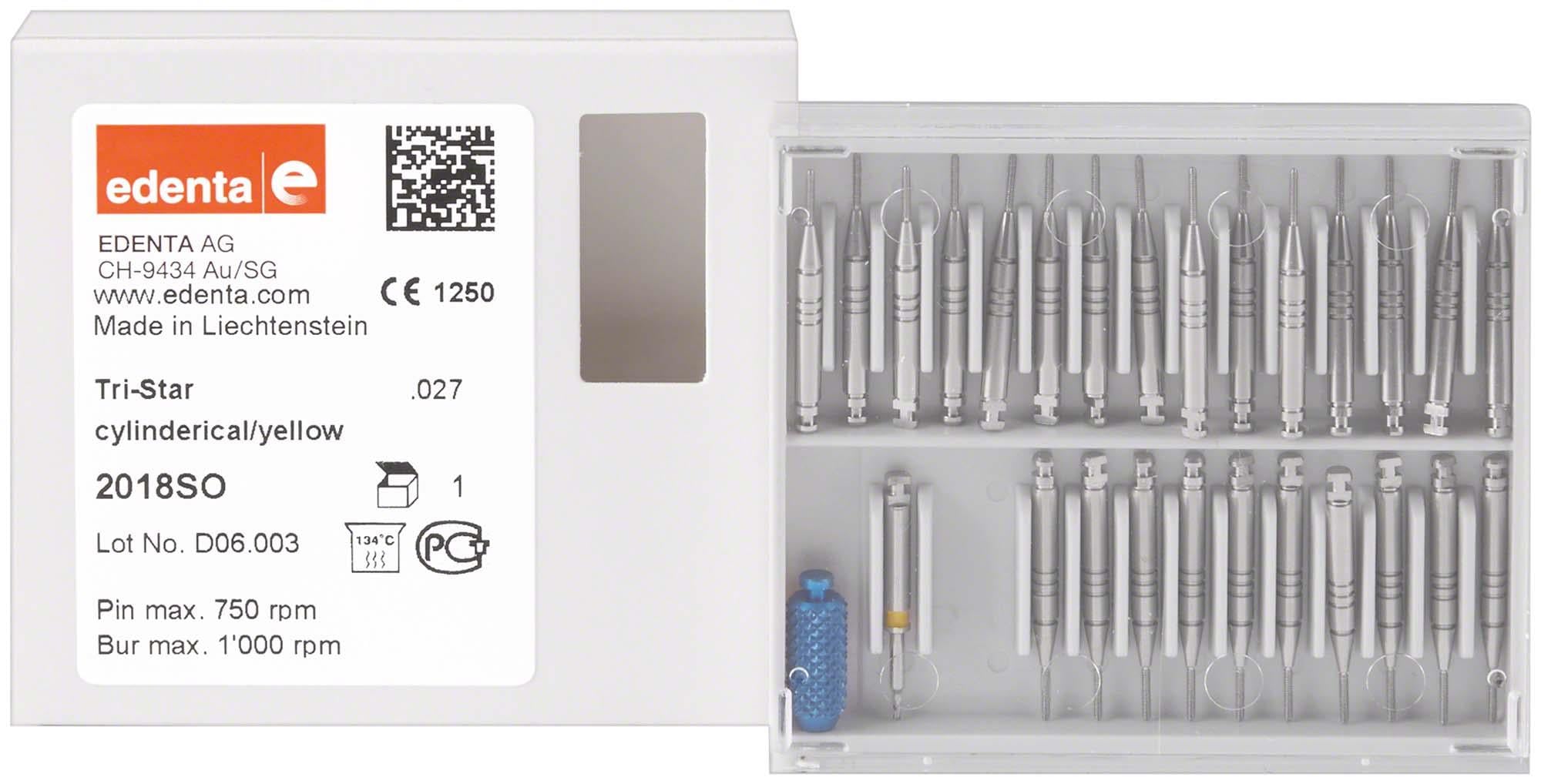 Edenta Tristar Dentin Pimi Seti (25 Pimi + 1x Açıcı Drill)