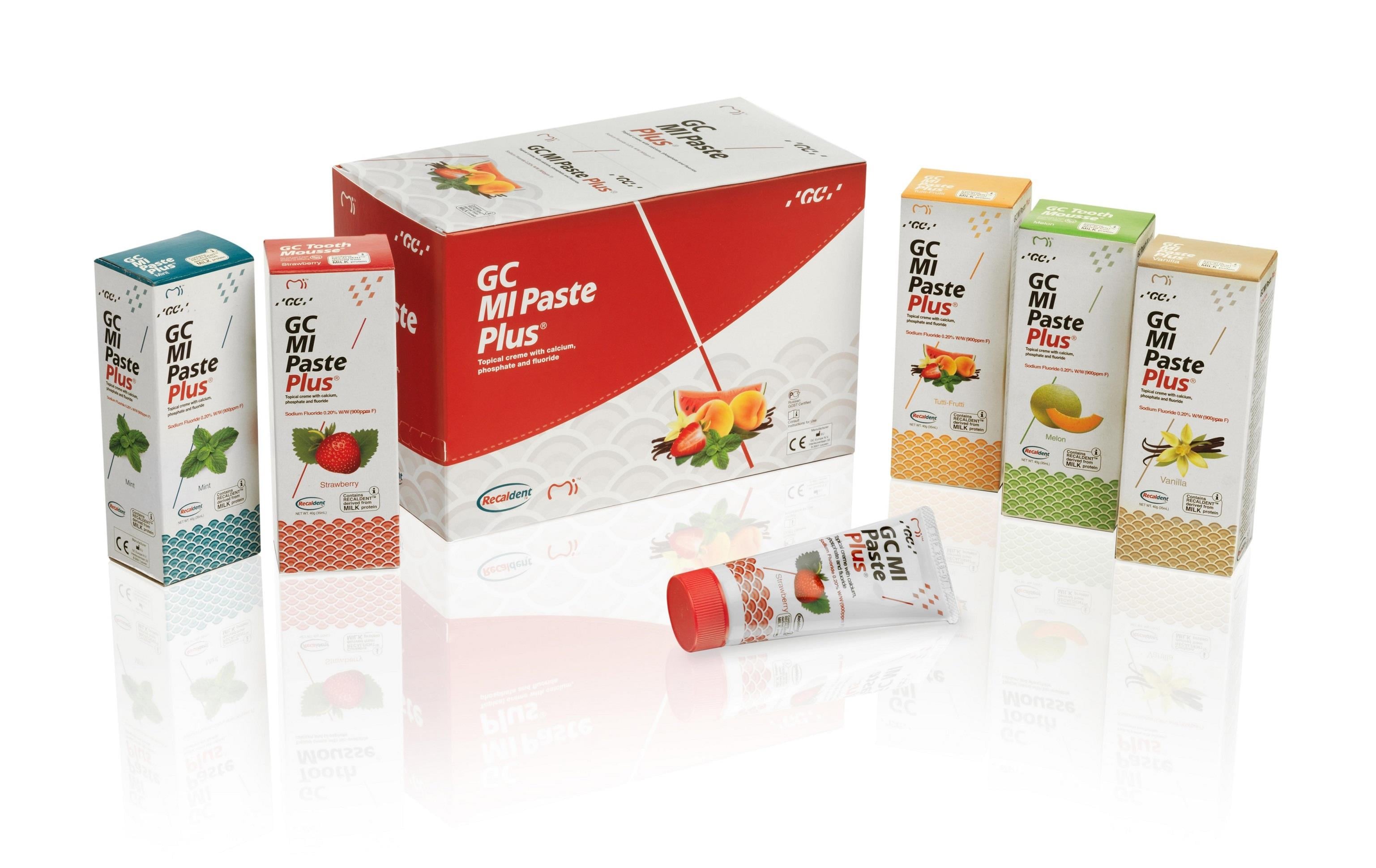 GC Dental MI Paste Plus Koruyucu Topikal Krem 40 Gr (Recaldent™ CPP-ACP & Florür) - Vanilya, Nane, Çilek