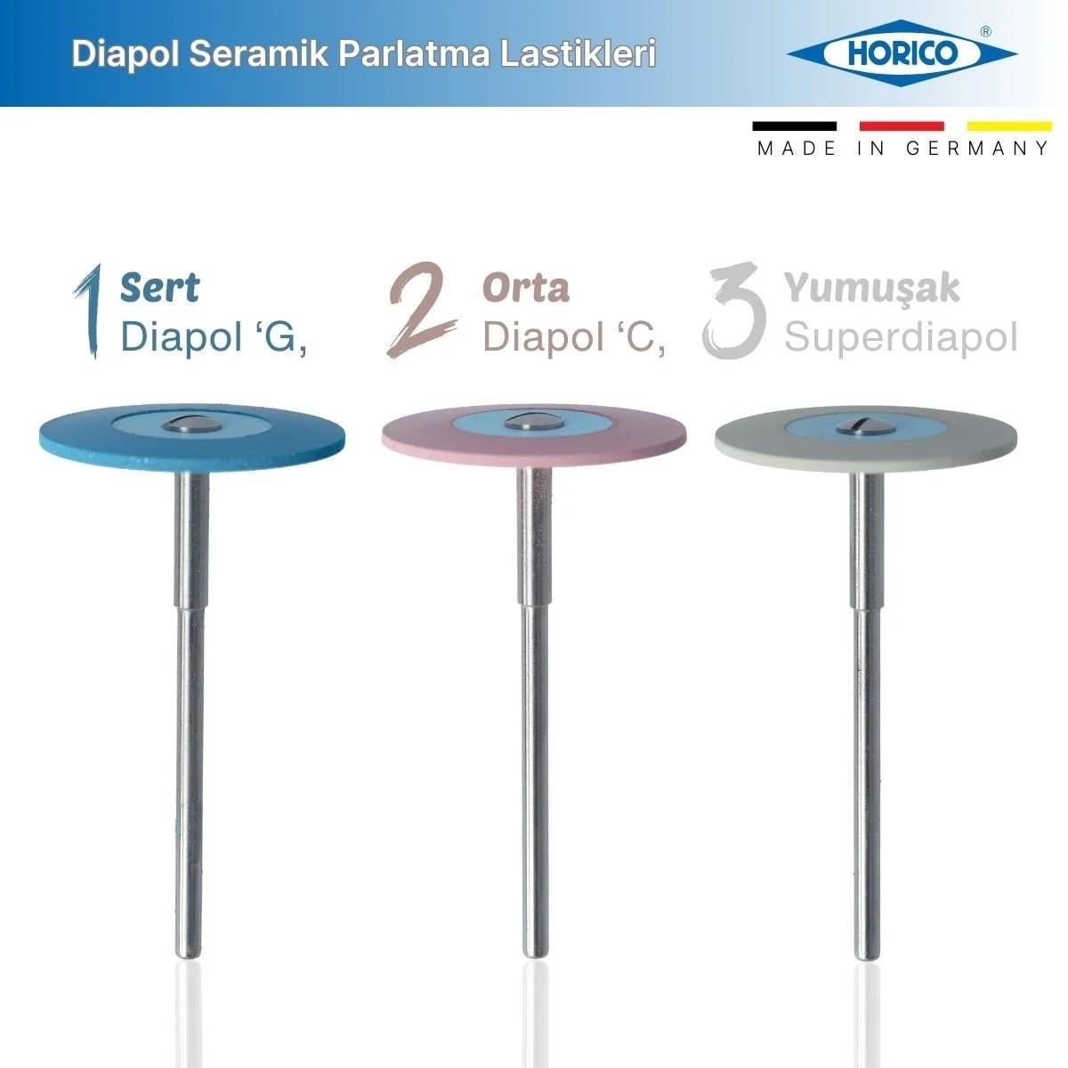 Horico Diapol İnce Seramik Parlatma Lastiği 3'lü Set