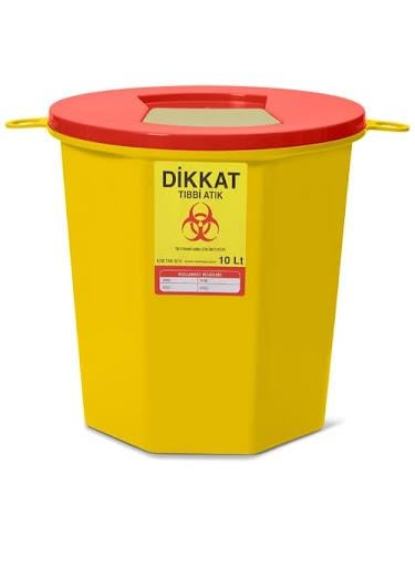 Tıbbi Atık Kovası 10 Litre - Klinik ve Laboratuvar Kullanımı