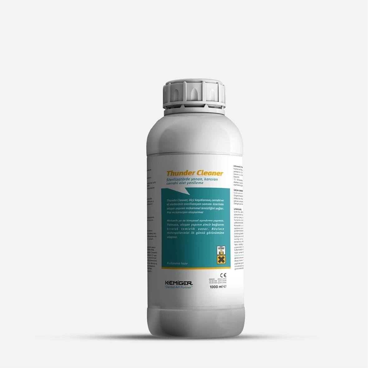 Kemiger Thunder Cleaner Kararmış ve Yanmış Cerrahi Aletler İçin Yenileyici ve Parlatıcı Solüsyon 1000 ml
